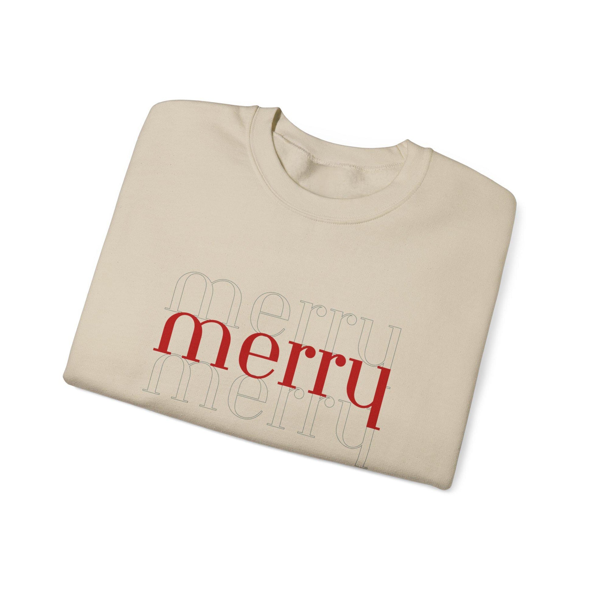 Merry Merry Merry Holiday Crewneck Sweatshirt, family matching, Christmas sweatshirt, festive jumper, winter apparel, Xmas crewneck, cozy