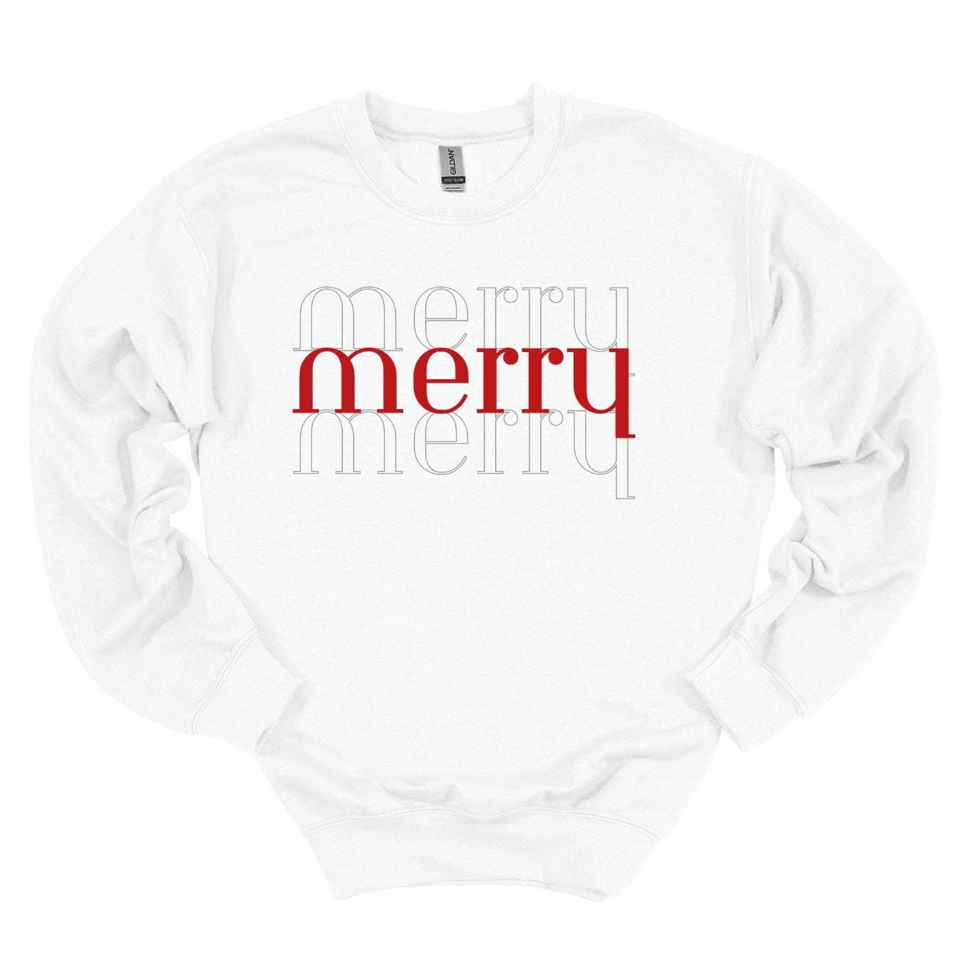 Merry Merry Merry Holiday Crewneck Sweatshirt, family matching, Christmas sweatshirt, festive jumper, winter apparel, Xmas crewneck, cozy