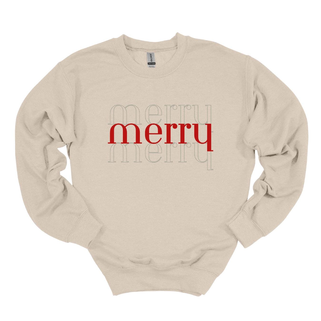 Merry Merry Merry Holiday Crewneck Sweatshirt, family matching, Christmas sweatshirt, festive jumper, winter apparel, Xmas crewneck, cozy