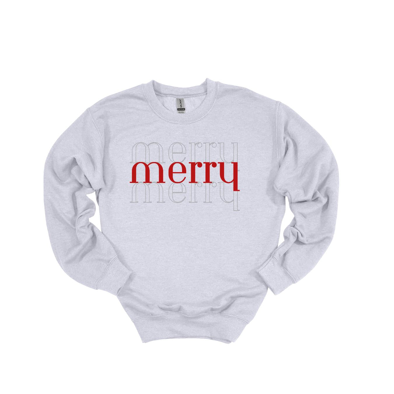 Merry Merry Merry Holiday Crewneck Sweatshirt, family matching, Christmas sweatshirt, festive jumper, winter apparel, Xmas crewneck, cozy