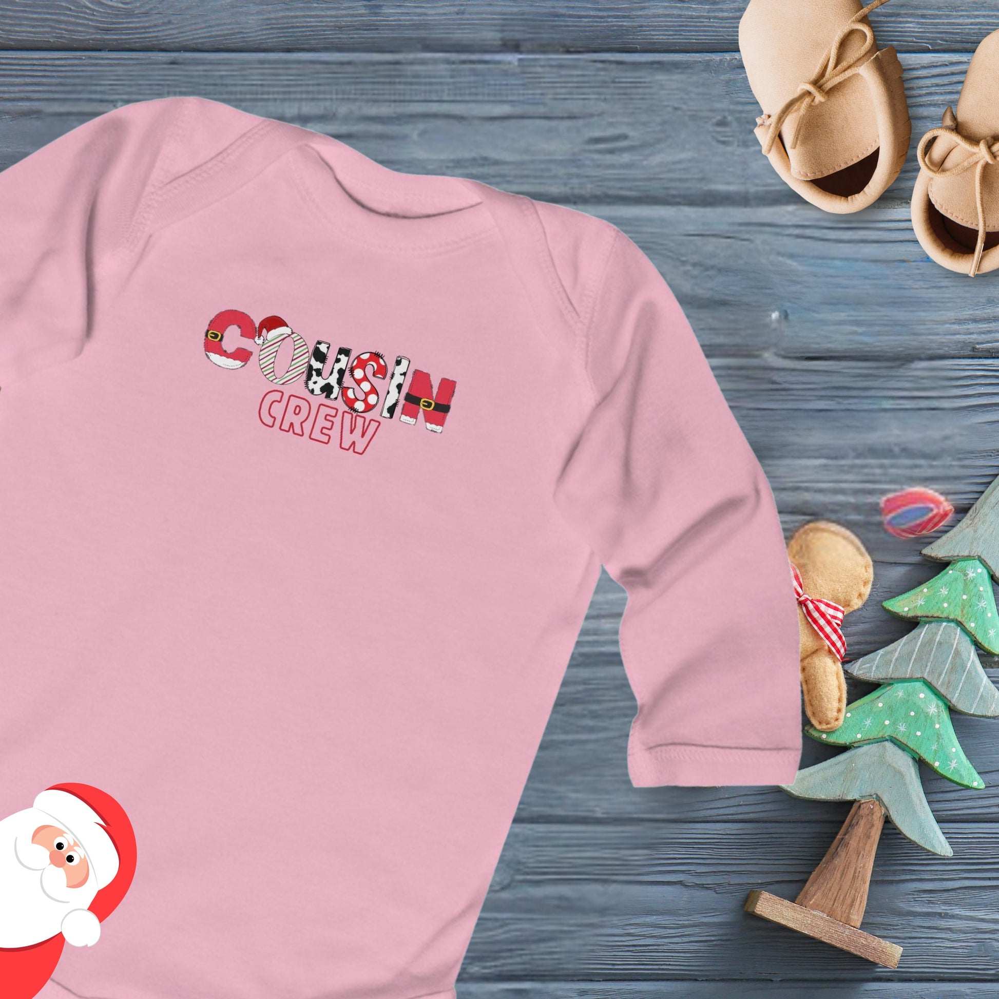 Cousin Crew Family Christmas Infant Long Sleeve Bodysuit, Holiday Baby Outfit, Matching Family Shirts, Elf Family, Xmas Morning Outfit