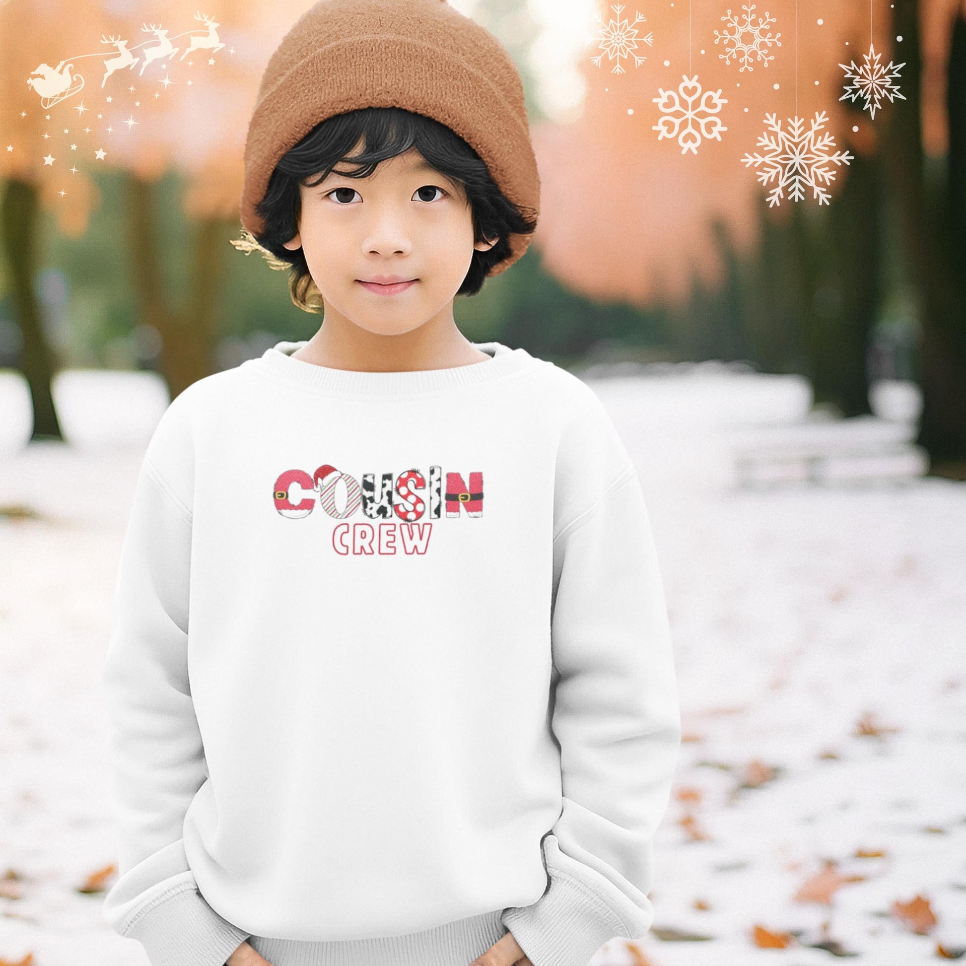 Cousin Crew Youth Crewneck Sweatshirt, Crew Family Christmas, Holiday Kids Outfit, Matching Family Shirts, Christmas Outfit for Kids, Unisex