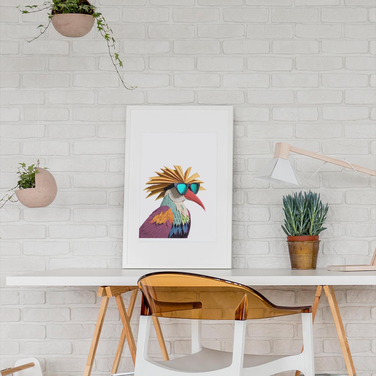 Bird-Room Minimalist Wall Art Prints-Digital Printable Kids-Modern Animal Prints-Animal Simple Colorful Decor Product Designs & Apparel