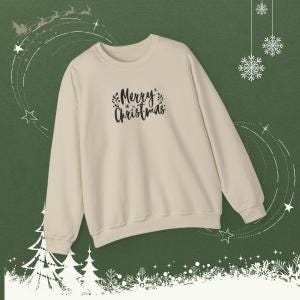 Merry Christmas Family Matching Sweatshirt, Holiday Crewneck Shirt, Xmas Gift, Winter Pullover, Festive Top, Modern Holiday Top, Basic Xmas