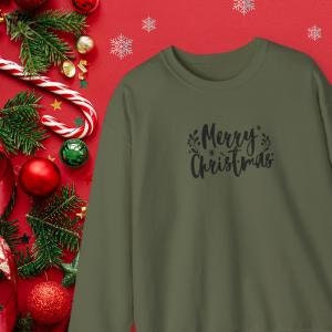 Merry Christmas Family Matching Sweatshirt, Holiday Crewneck Shirt, Xmas Gift, Winter Pullover, Festive Top, Modern Holiday Top, Basic Xmas