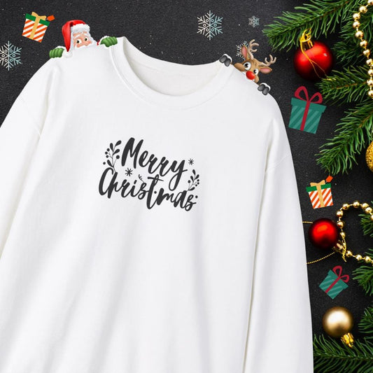 Merry Christmas Family Matching Sweatshirt, Holiday Crewneck Shirt, Xmas Gift, Winter Pullover, Festive Top, Modern Holiday Top, Basic Xmas