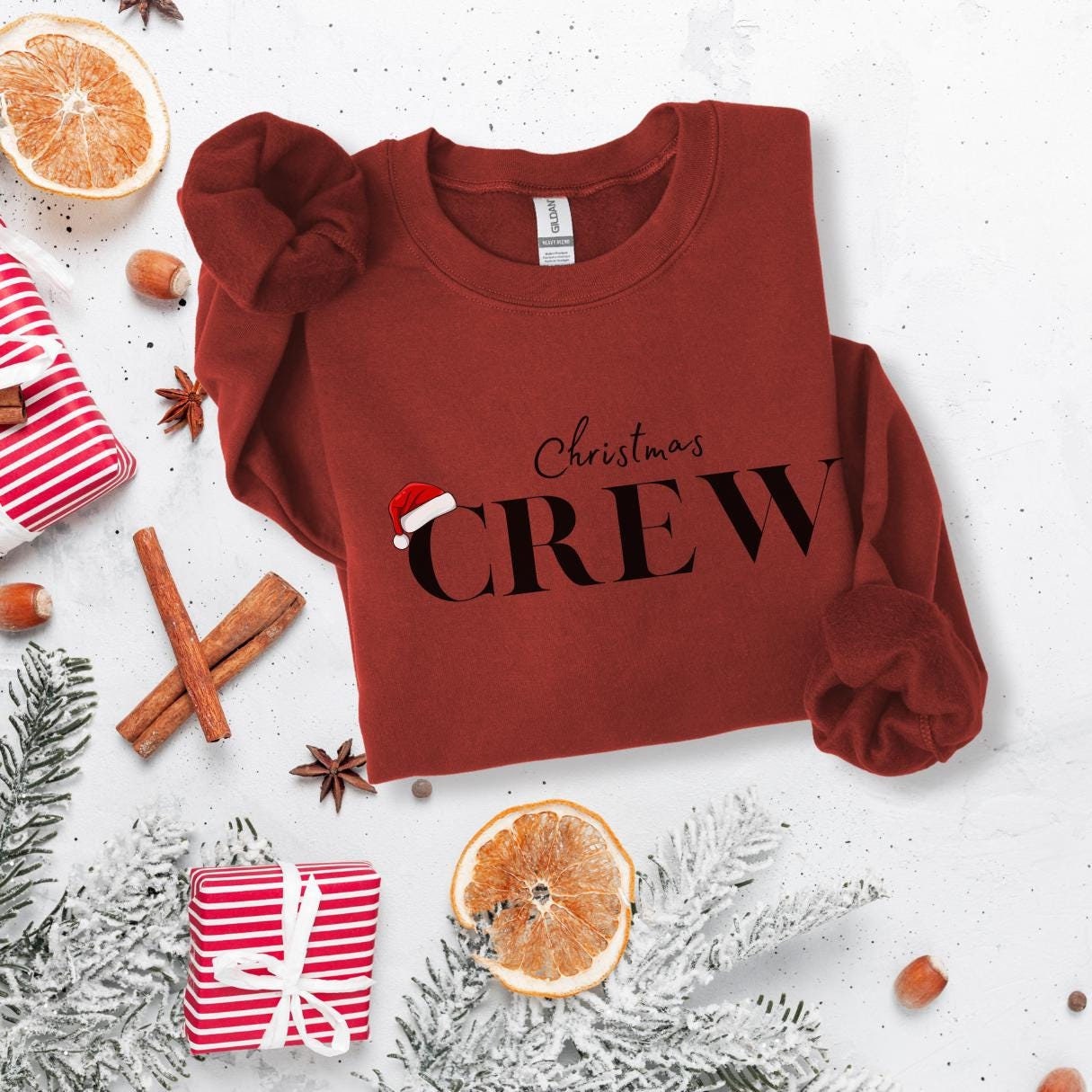 Christmas Crew Modern Family Matching Sweatshirt - Unisex Heavy Blend Sweatshirt, Xmas Family Shirt, Holiday Matching Outfits, Festive Gift