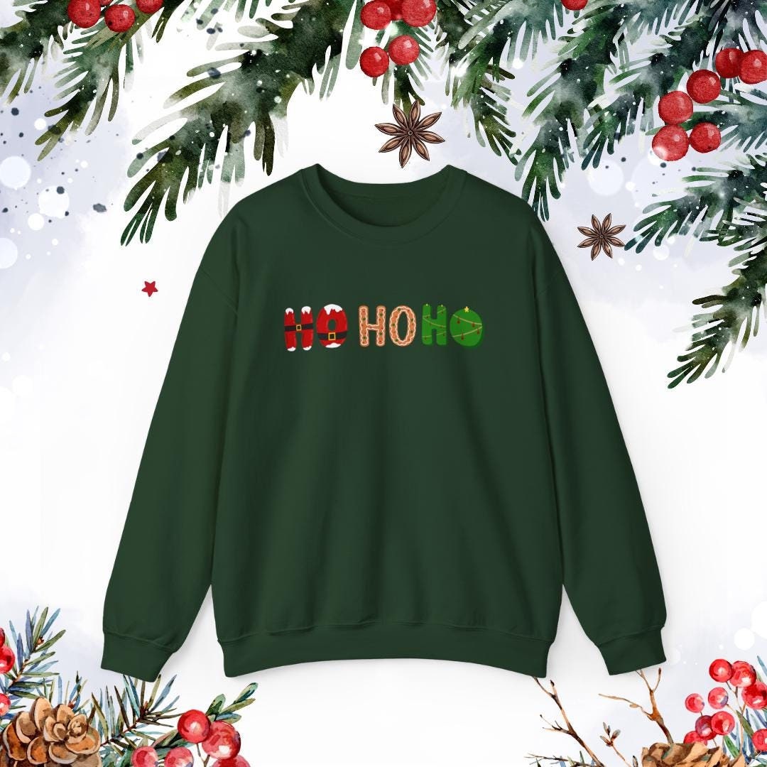 Ho Ho Ho Family Christmas Crewneck Sweatshirt! Unisex holiday crewneck, Christmas morning outfit,Cute Christmas gift,Family photo sweatshirt