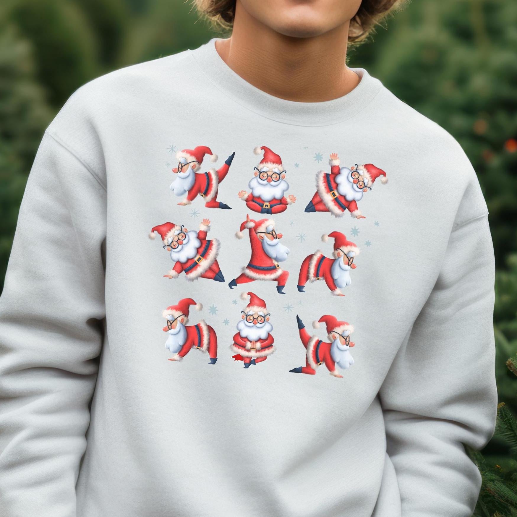 Crewneck Sweatshirt Santa Yoga Adult, Zen Holiday Life, Chillin Santa,Christmas Gift, Family Gift for the Holidays, Matching Shirts