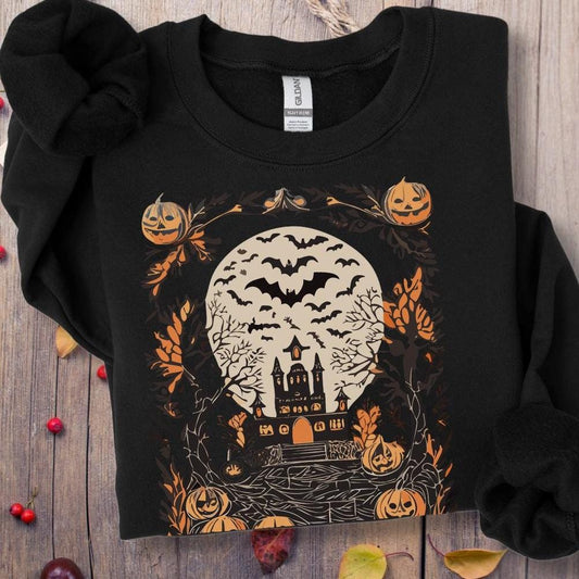 Retro Halloween Crewneck Sweatshirt, Halloween Sweatshirt, Halloween apparel, CozyHalloween sweatshirt, Trick or treat shirt, Modern Unisex