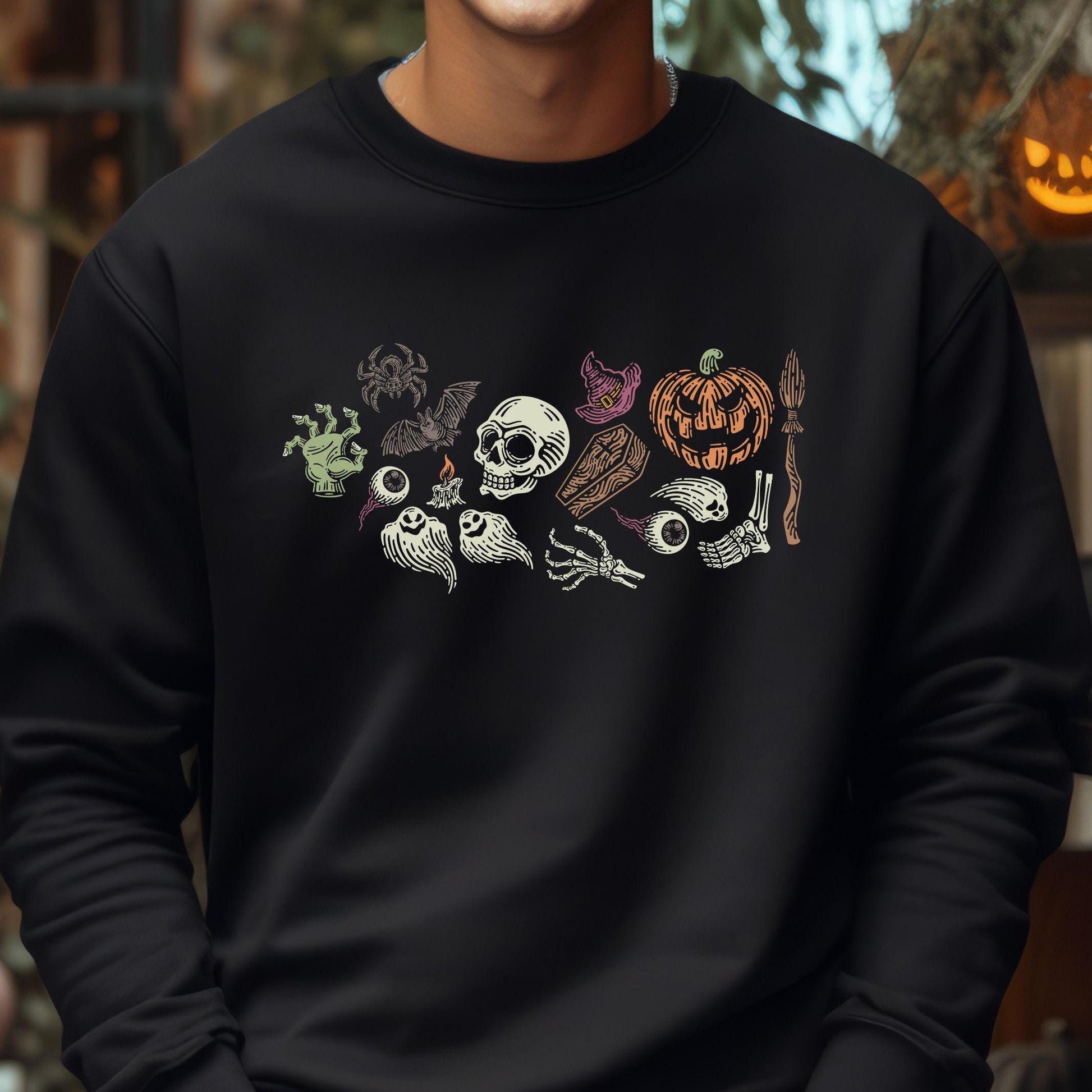 Halloween Modern Crewneck Sweatshirt,Halloween apparel,Cozy Halloween sweatshirt,Trick or treat shirt,Retro Apparel,Unisex,Modern Look