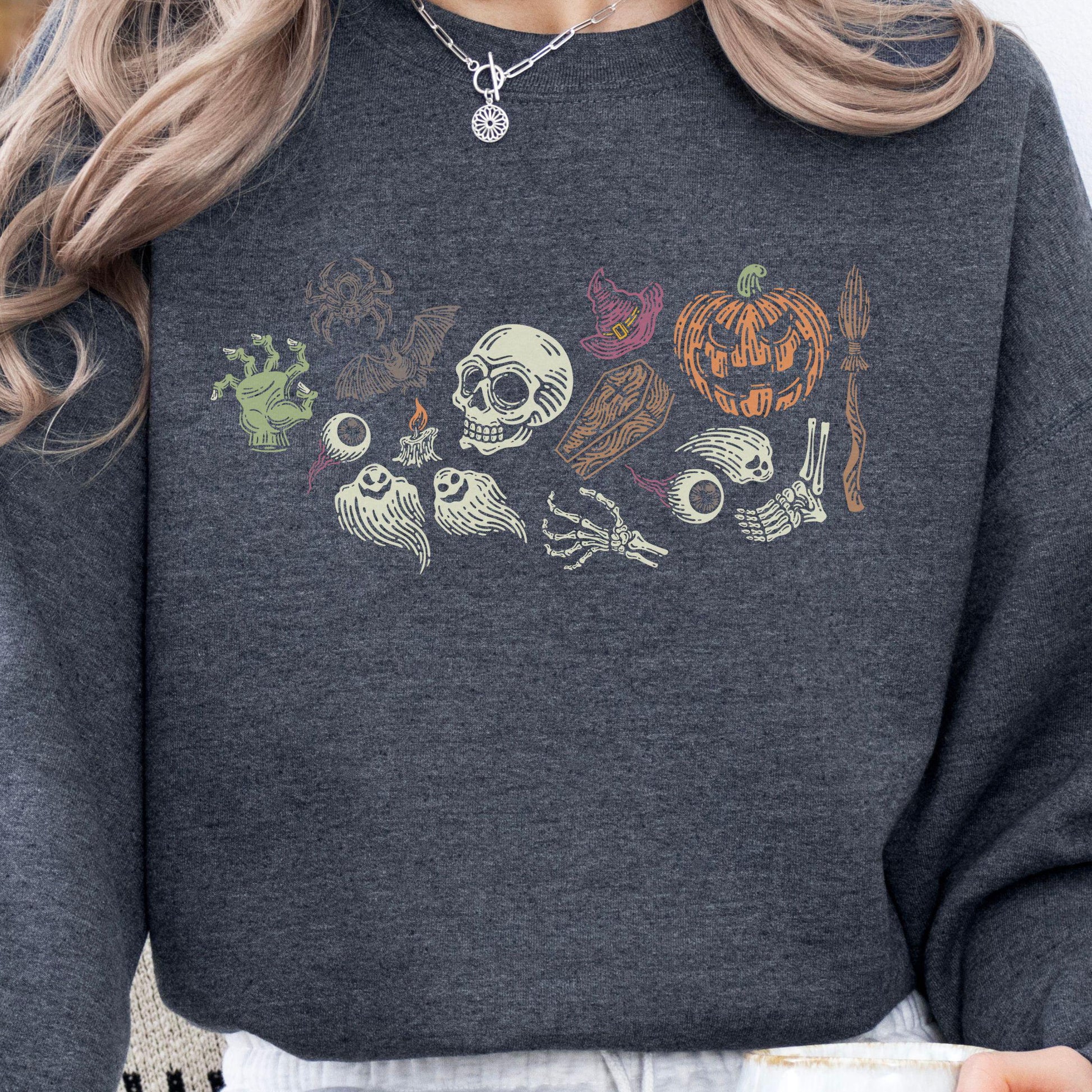 Halloween Modern Crewneck Sweatshirt,Halloween apparel,Cozy Halloween sweatshirt,Trick or treat shirt,Retro Apparel,Unisex,Modern Look