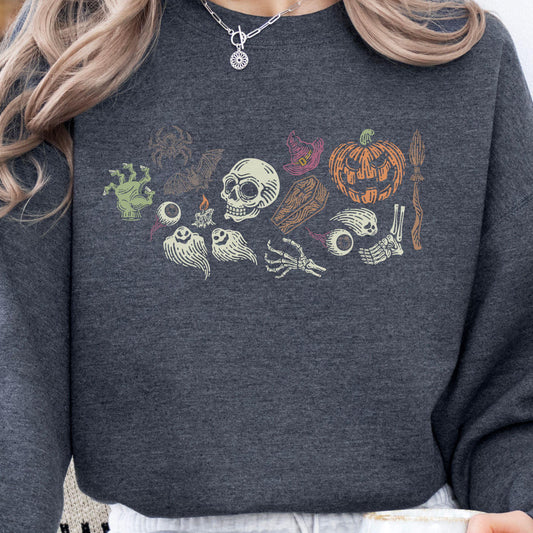 Halloween Modern Crewneck Sweatshirt,Halloween apparel,Cozy Halloween sweatshirt,Trick or treat shirt,Retro Apparel,Unisex,Modern Look