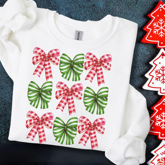 Holiday Coquette Crewneck Sweatshirt - Gift for Her, Christmas Sweater, Festive Jumper, Winter Pullover, Seasonal Apparel