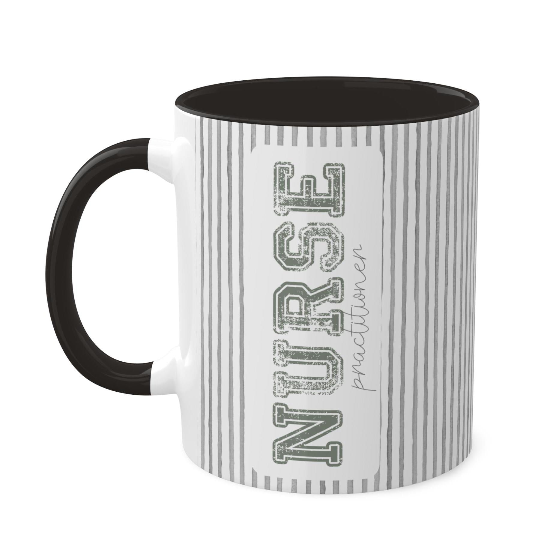 Nurse Practitioner Mug, Black Interior, Coffee Cup Gift for Nurses, Healthcare Worker Tea Mug, RN Graduation Gift, Medical Professional