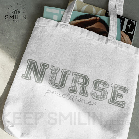 Modern Unisex Nurse Practitioner Tote Bag, Healthcare Worker Gift, Medical Professional Carryall, Nursing Student Shoulder Bag, Hospital