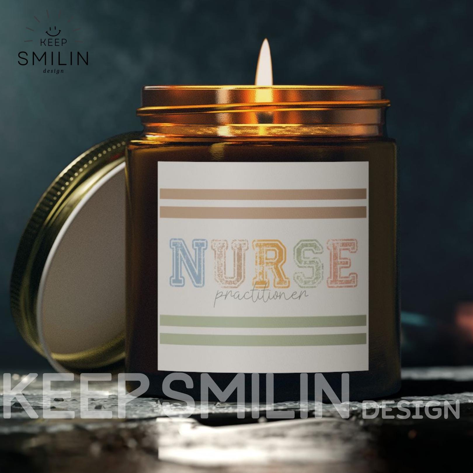 Nurse Practitioner Candles, Modern Unisex Scented Coconut Apricot Wax, Gift Idea, Home Decor, Healthcare Worker Gift, Candle Lover Gift