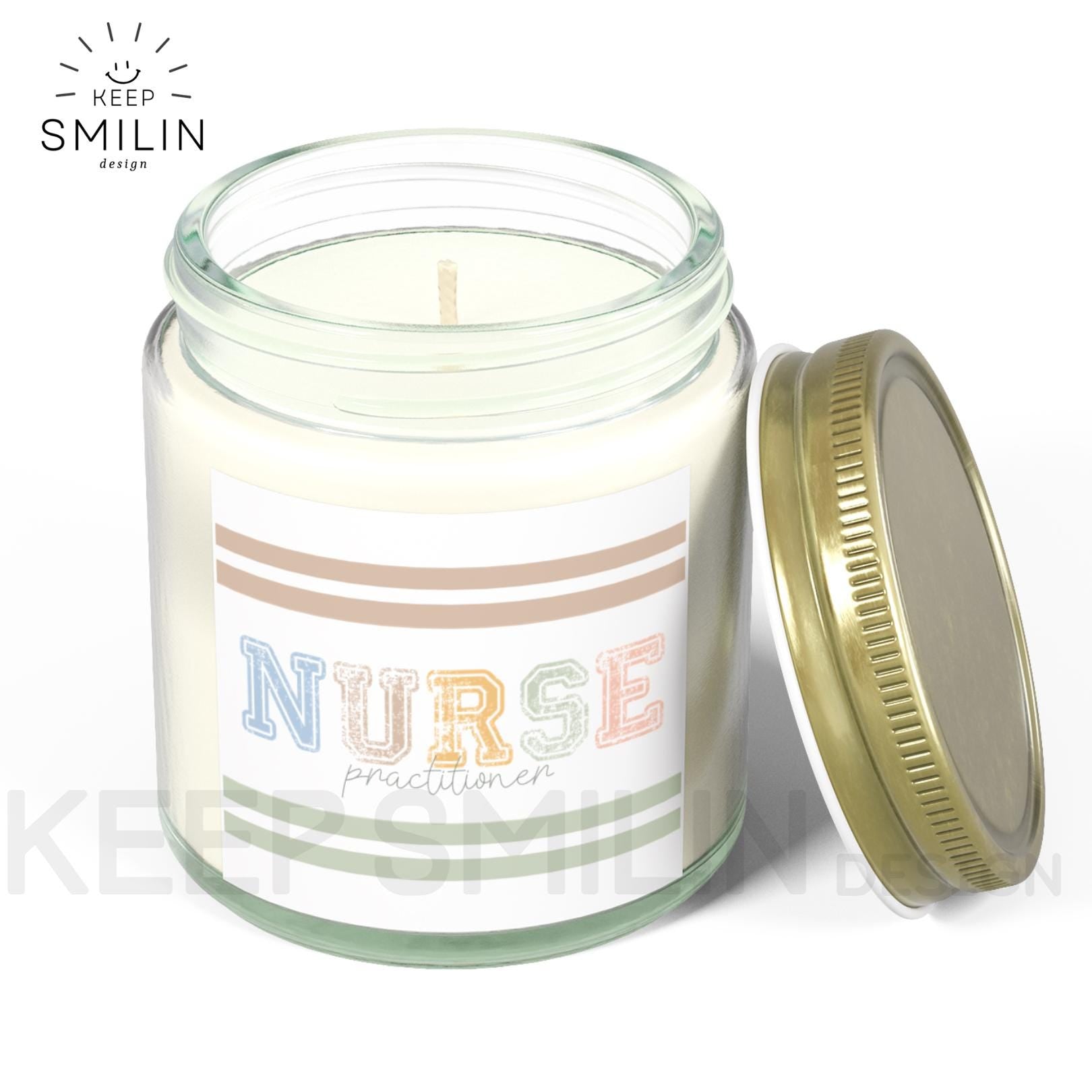 Nurse Practitioner Candles, Modern Unisex Scented Coconut Apricot Wax, Gift Idea, Home Decor, Healthcare Worker Gift, Candle Lover Gift