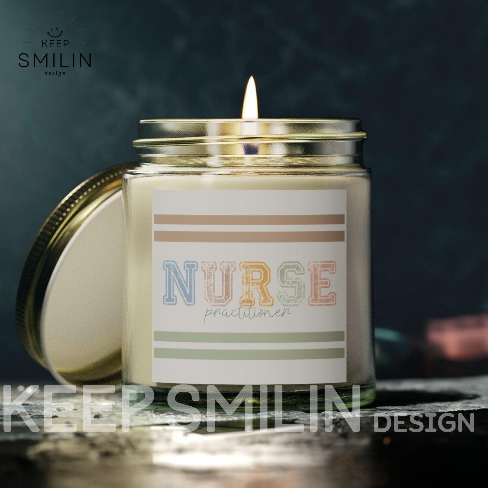 Nurse Practitioner Candles, Modern Unisex Scented Coconut Apricot Wax, Gift Idea, Home Decor, Healthcare Worker Gift, Candle Lover Gift