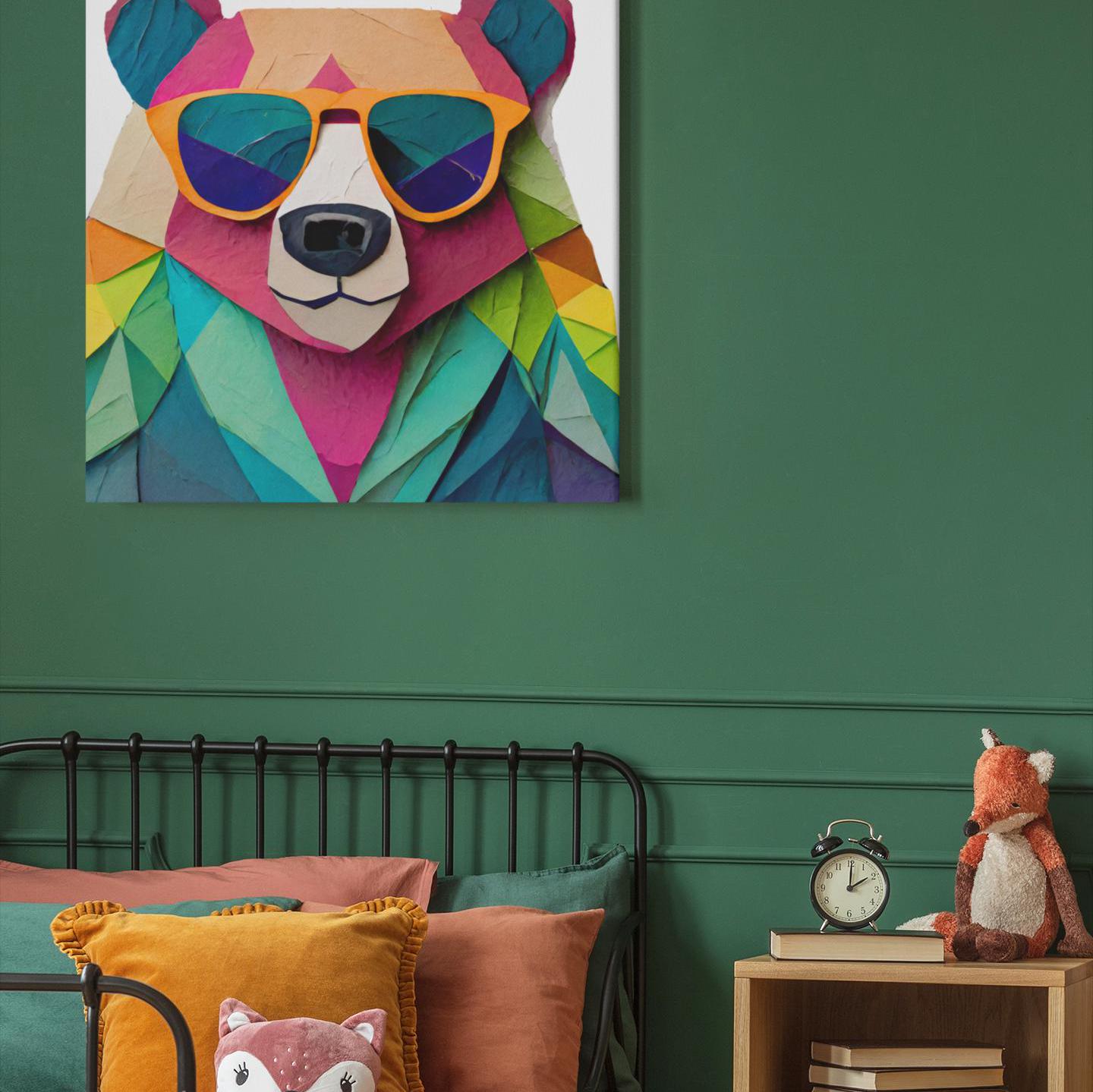 Bear-Room Minimalist Wall Art Prints-Digital Printable Kids-Modern Animal Prints-Animal Simple Colorful Decor Product Designs & Apparel