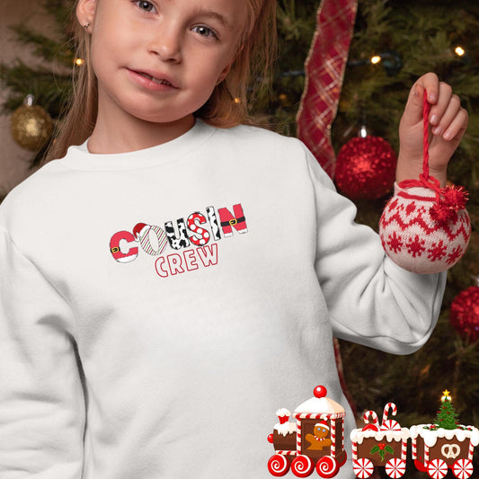 Cousin Crew Youth Crewneck Sweatshirt, Crew Family Christmas, Holiday Kids Outfit, Matching Family Shirts, Christmas Outfit for Kids, Unisex