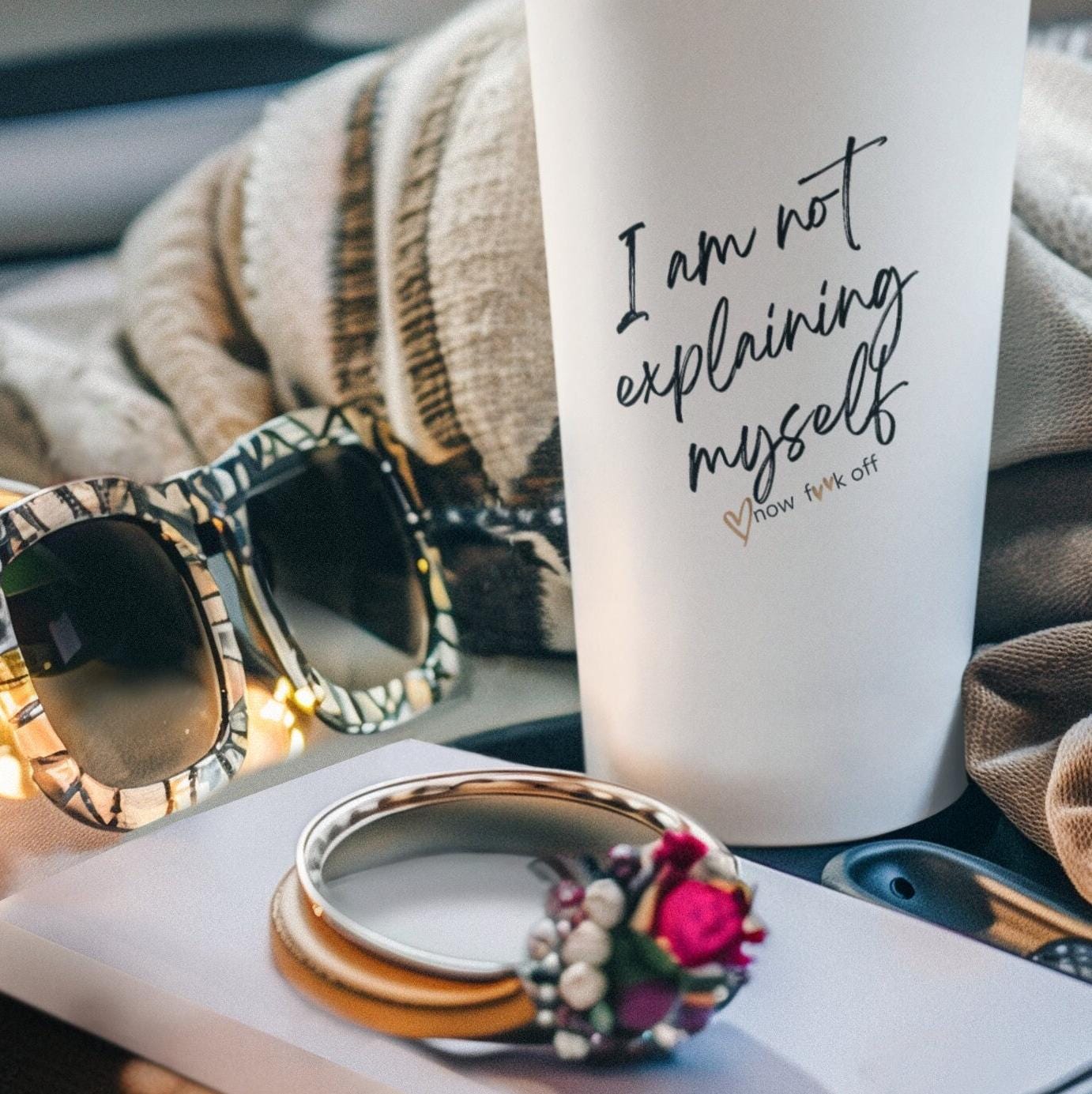 I'm not explaining myself now f**k off Tumbler 20oz,Funny Tumbler Cup Disorder, Adult Humor Gift,Obsessive Cup Lover, Mom Gift, Dad Gift