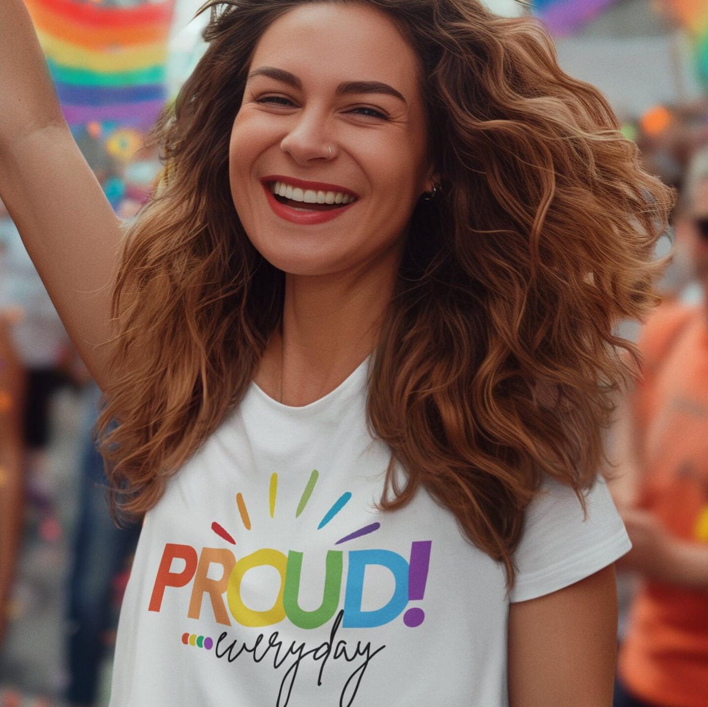 Proud everyday! Love Wins Rainbow Pride Shirt - LGBTQ+ Equality Tee,Cotton, Unisex,Super Soft