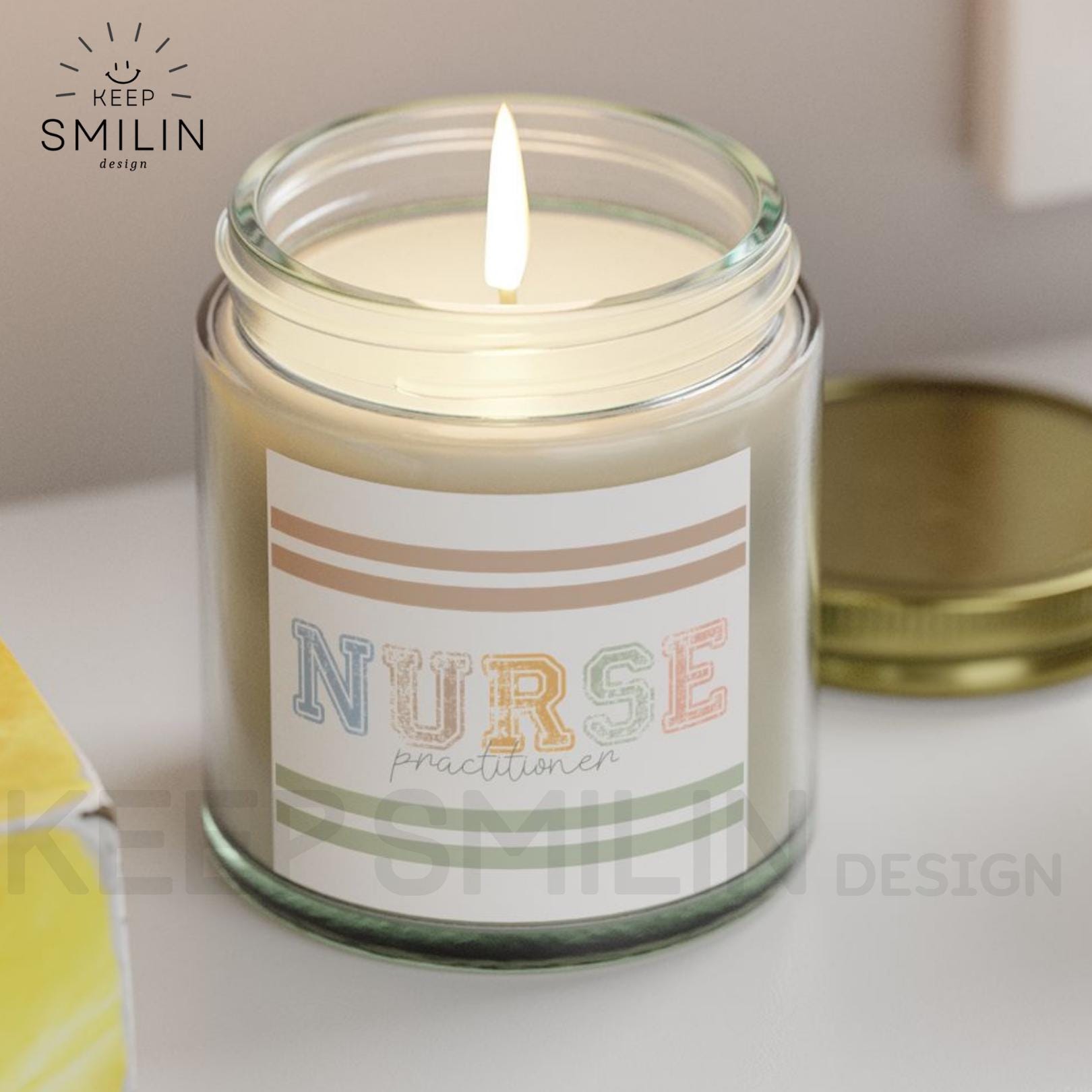 Nurse Practitioner Candles, Modern Unisex Scented Coconut Apricot Wax, Gift Idea, Home Decor, Healthcare Worker Gift, Candle Lover Gift