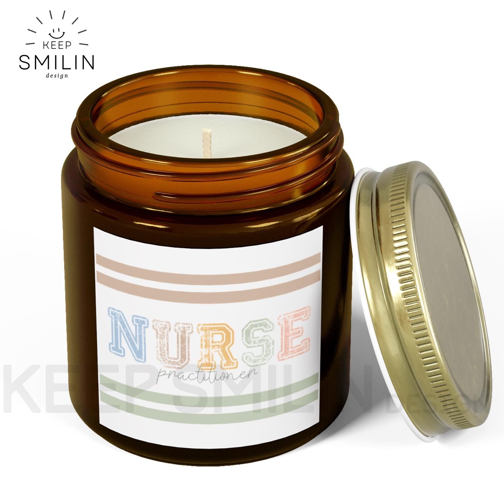 Nurse Practitioner Candles, Modern Unisex Scented Coconut Apricot Wax, Gift Idea, Home Decor, Healthcare Worker Gift, Candle Lover Gift