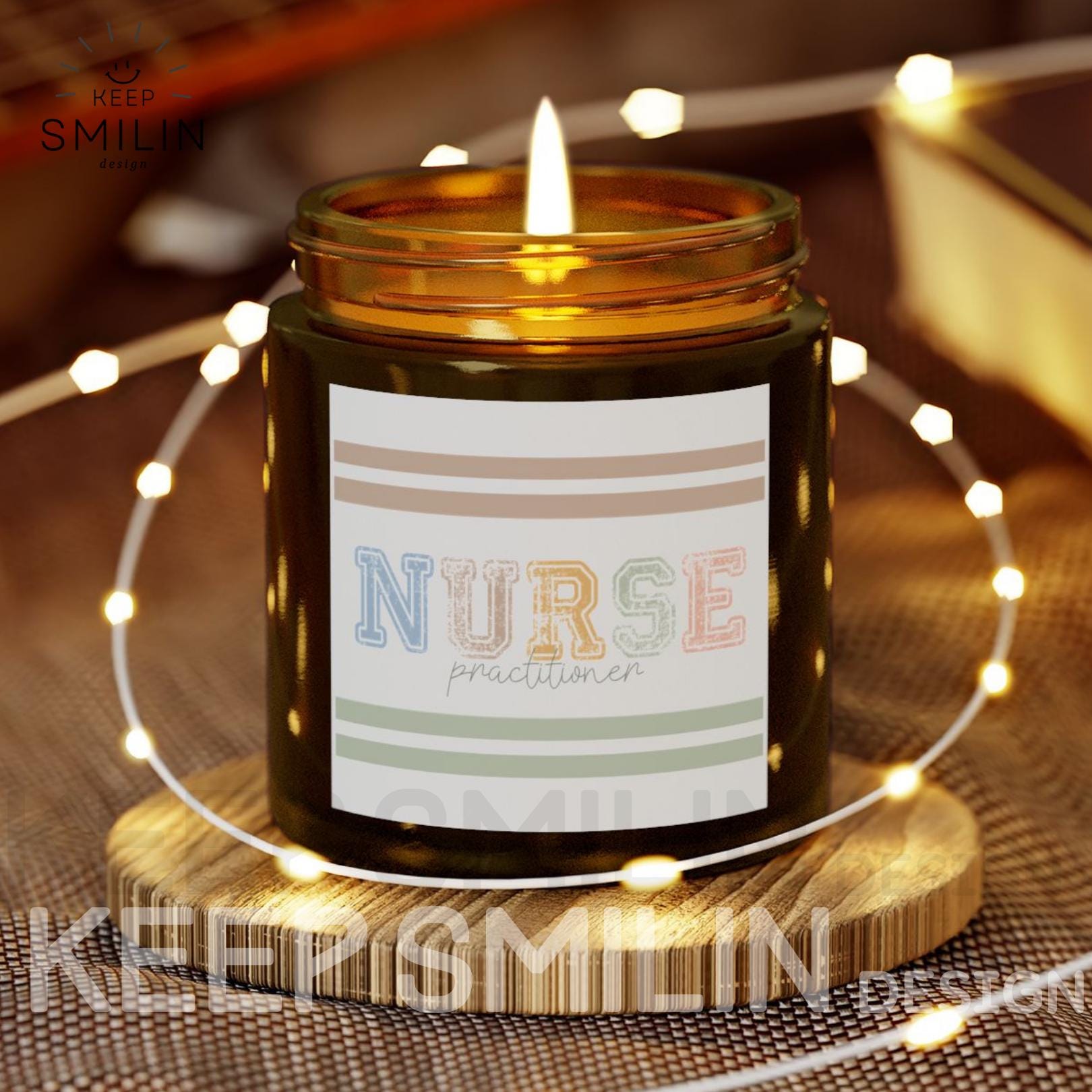 Nurse Practitioner Candles, Modern Unisex Scented Coconut Apricot Wax, Gift Idea, Home Decor, Healthcare Worker Gift, Candle Lover Gift