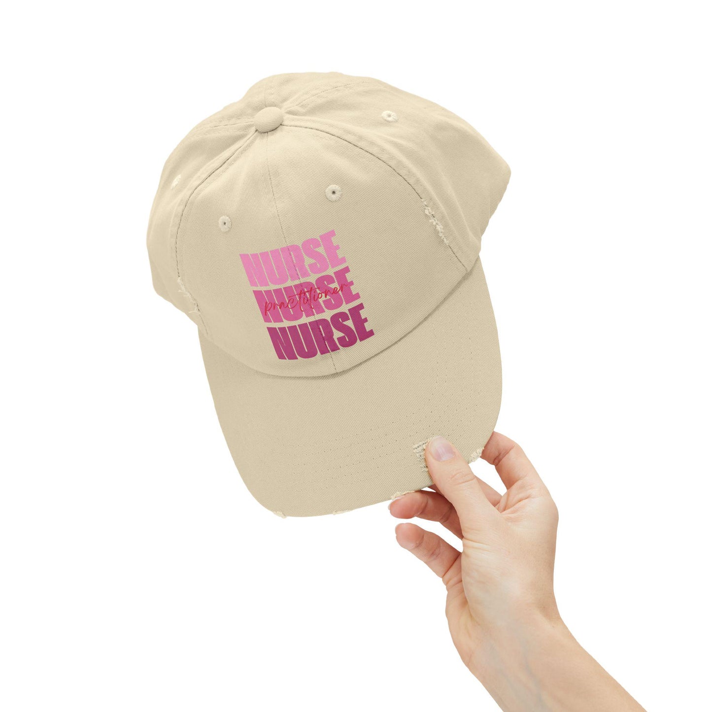 Nurse Practitioner Cap, Medical Hat, Healthcare Gift, Unisex Nurse Graduation Cap, Vintage Style Nurse Hat, Distressed Nursing Cap, Gift