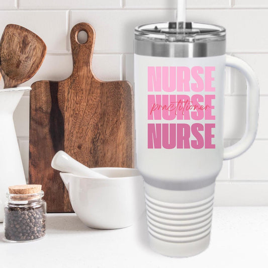 Nurse Practitioner Travel Mug, 40oz Insulated Travel Cup for Nursing Student, RN Graduation Gift, Medical Professional Appreciation,