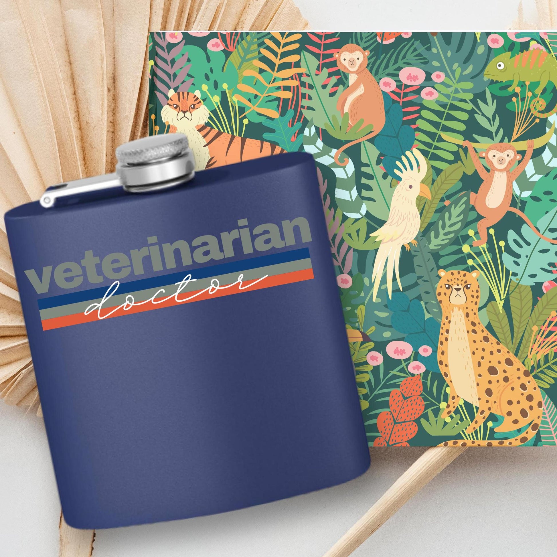 Veterinarian Doctor Stainless Steel Flask, 6oz - Animal Lover Gift, Medical Professional Present, Custom Engraved Hip Flask, Pet Clinic