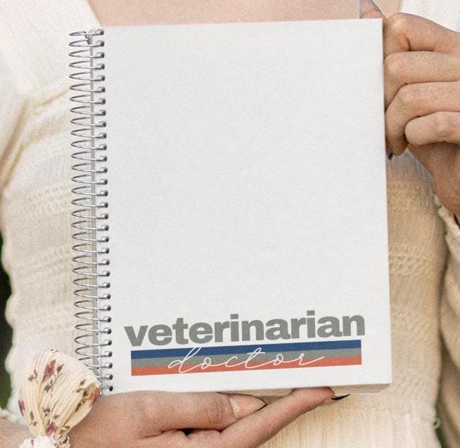 Veterinarian Doctor Spiral Notebook - Ruled Line, Vet Journal, Animal Lover Gift, Pet Owner Diary, Medical Student Notebook, Vet Tech
