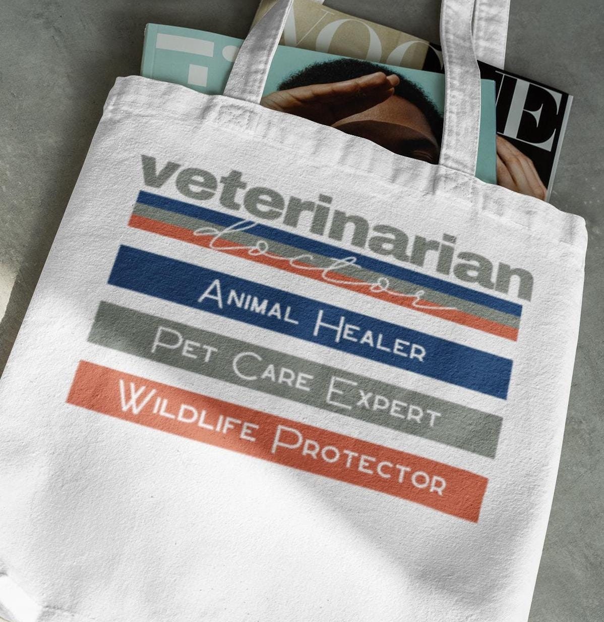 Veterinarian Doctor Tote Bag, Animal Lover Gift, Pet Owner Accessories, Medical Professional Carryall, Cute Vet Tech Purse
