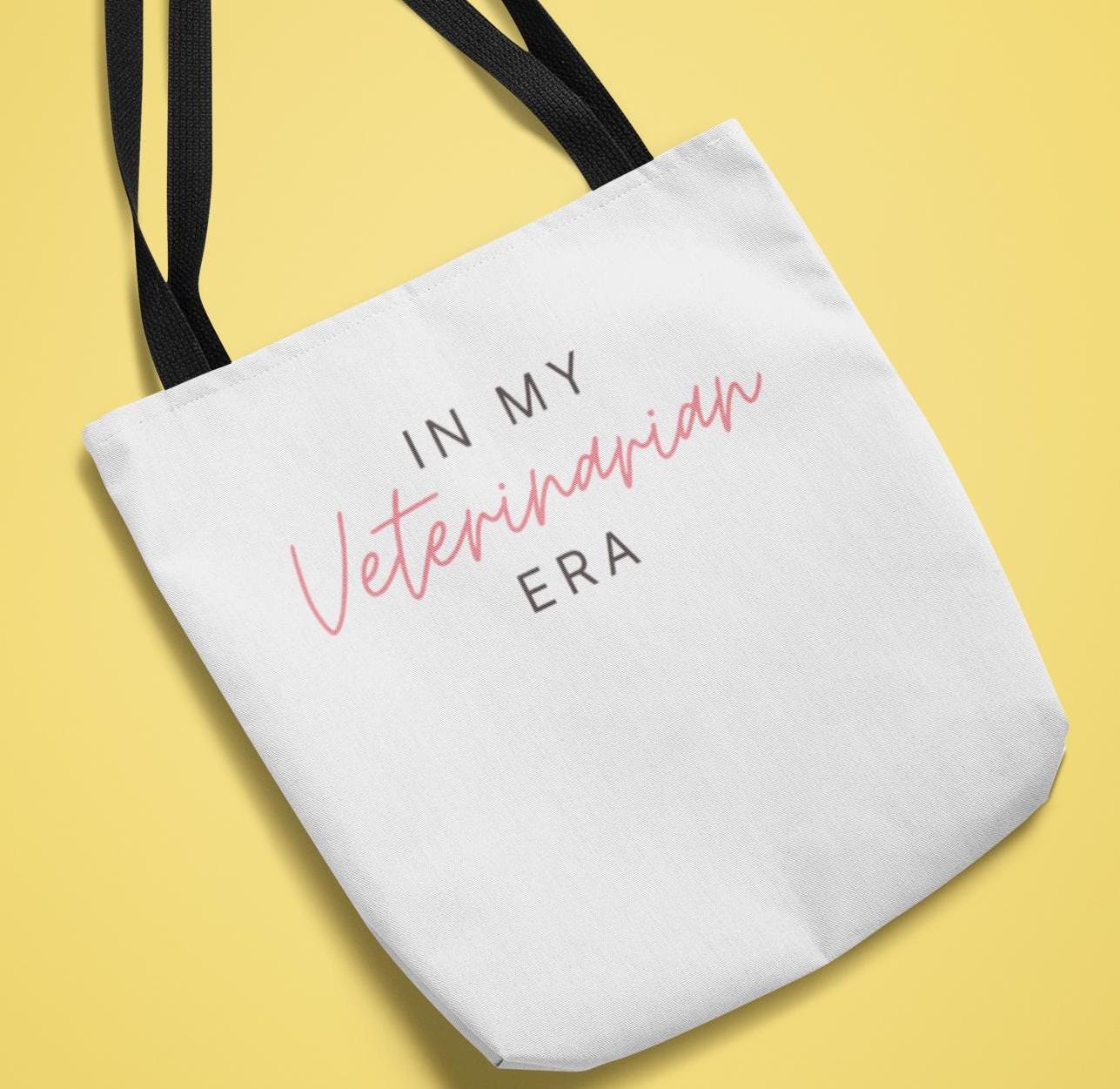 Veterinarian Era Tote Bag - Animal Lover Gift, Pet Owner Carryall, Veterinary Student Shoulder Bag, Cute Paw Print Shopping Tote, Gift Bag