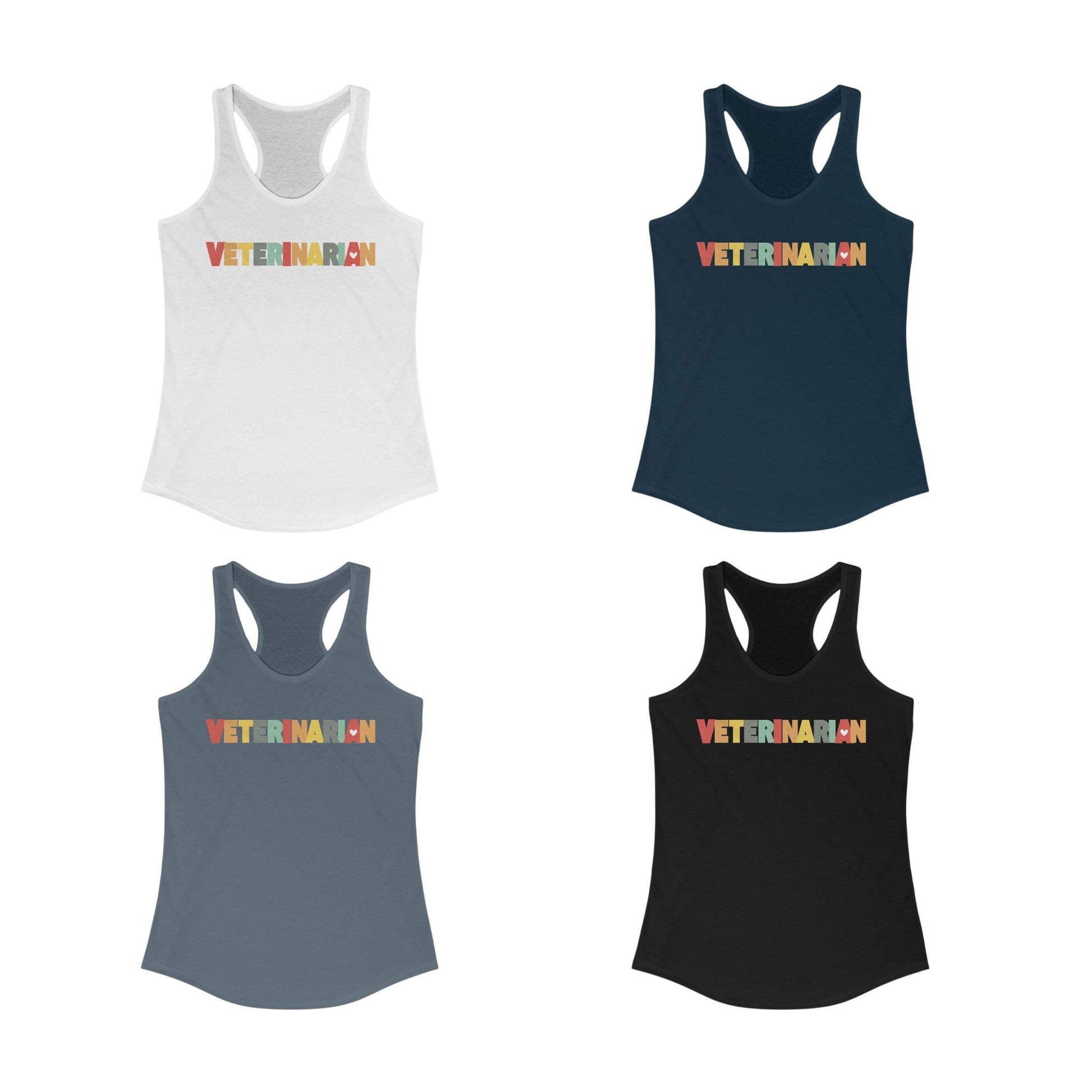 Veterinarian Tank Top - Women's Ideal Racerback Tank, Vet Tech Shirt, Animal Lover Tee, Veterinary Assistant Gift, Pet Care Apparel