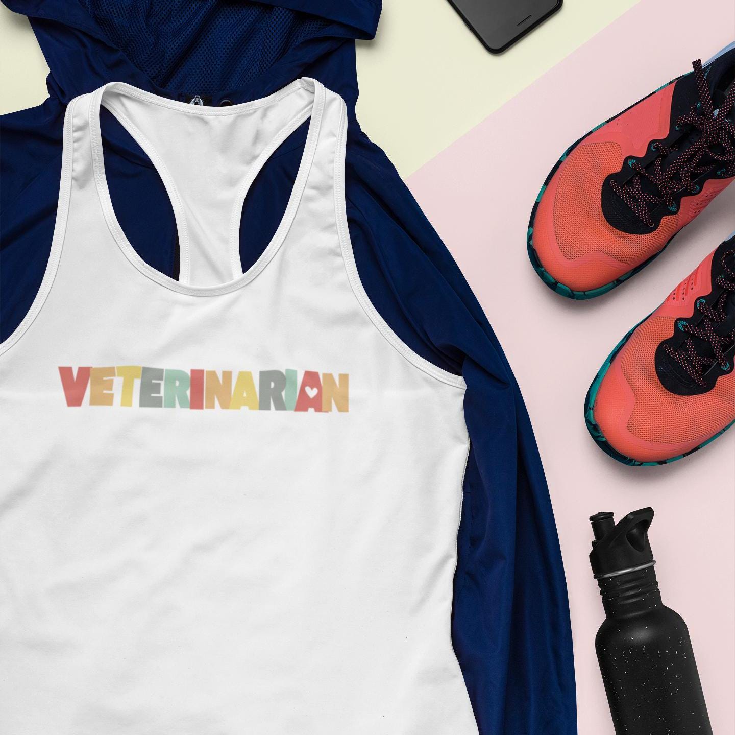 Veterinarian Tank Top - Women's Ideal Racerback Tank, Vet Tech Shirt, Animal Lover Tee, Veterinary Assistant Gift, Pet Care Apparel