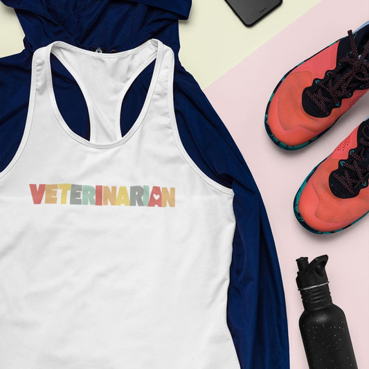 Veterinarian Tank Top - Women's Ideal Racerback Tank, Vet Tech Shirt, Animal Lover Tee, Veterinary Assistant Gift, Pet Care Apparel