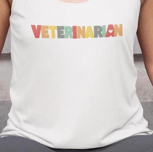 Veterinarian Tank Top - Women's Ideal Racerback Tank, Vet Tech Shirt, Animal Lover Tee, Veterinary Assistant Gift, Pet Care Apparel