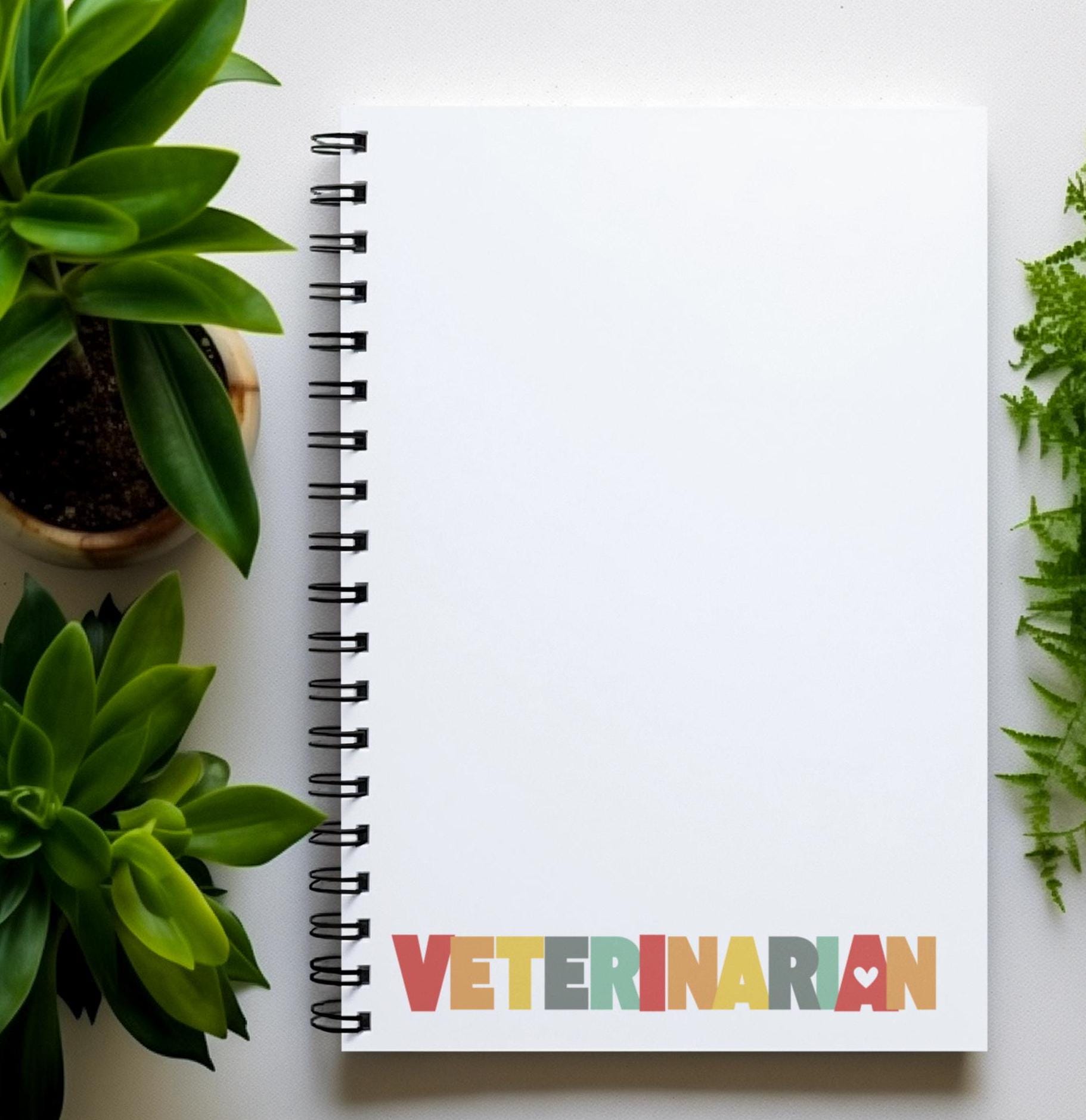 Veterinarian Journal - Spiral Notebook, Ruled Line, Pet Lover Diary, Animal Care Planner, Vet Student Gift, Holiday Gift, Grad Gift