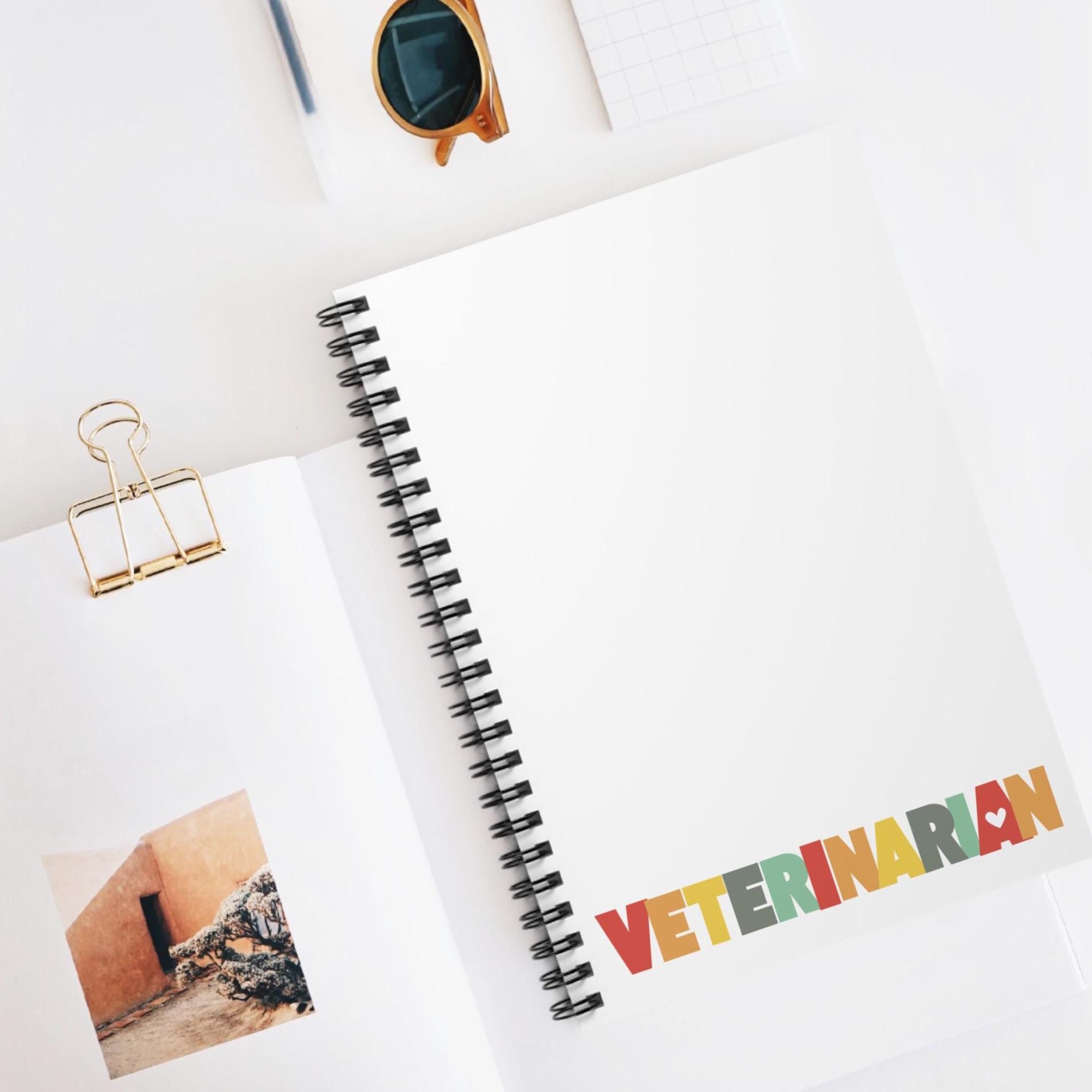 Veterinarian Journal - Spiral Notebook, Ruled Line, Pet Lover Diary, Animal Care Planner, Vet Student Gift, Holiday Gift, Grad Gift