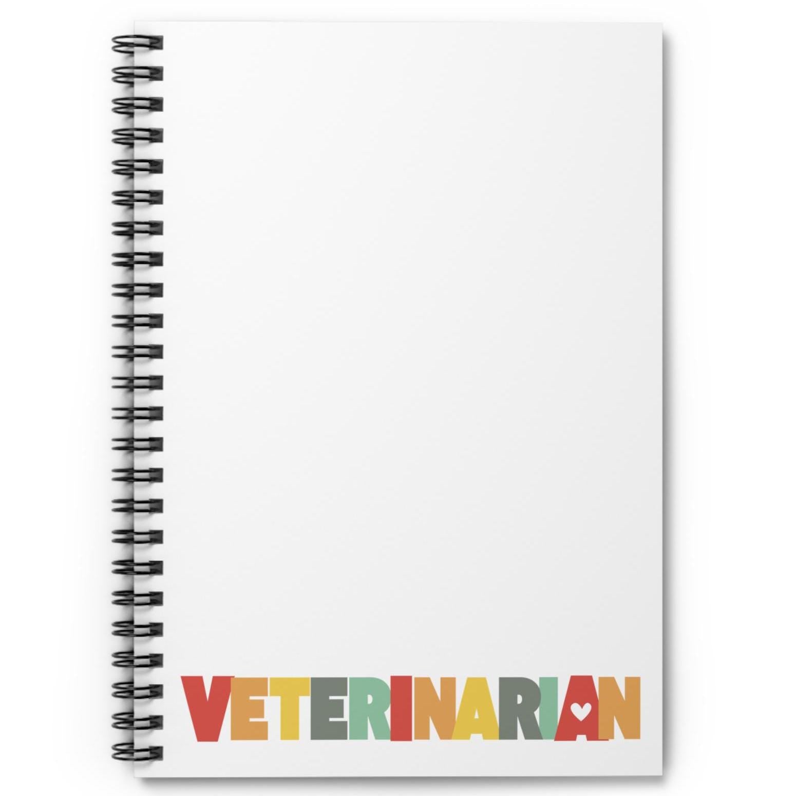 Veterinarian Journal - Spiral Notebook, Ruled Line, Pet Lover Diary, Animal Care Planner, Vet Student Gift, Holiday Gift, Grad Gift
