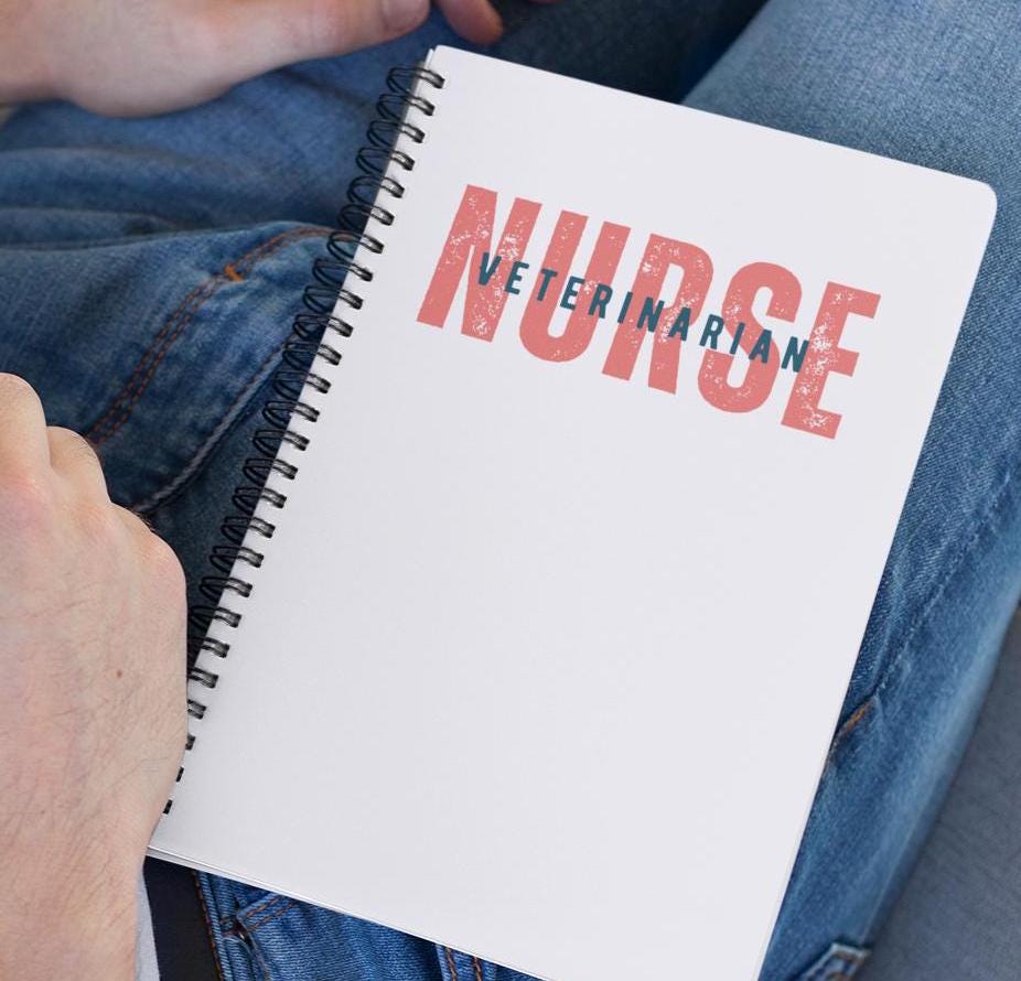 Veterinarian Nurse Journal, Spiral Notebook for Notes, Ruled Line Planner, Animal Lover Diary, Gift for Vet Tech, Pet Care Organizer