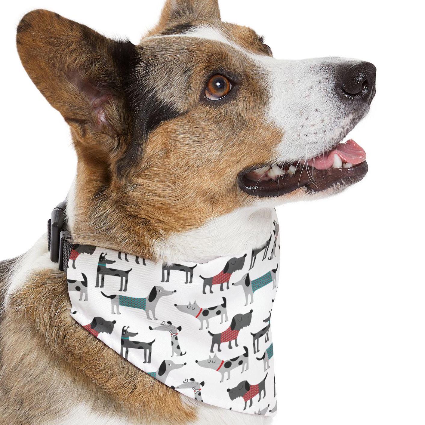 Dog Collar Bandana Print Pet Bandana Collar - Puppy Bandana, Dog Bandana Collar, Gift Pet Neckerchief, Animal Print Bandana, Dog Lover Gift