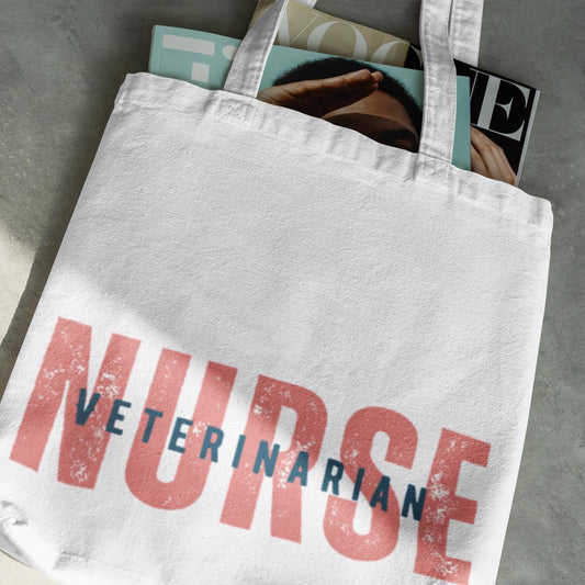 Veterinarian Nurse Tote Bag, Animal Lover Gift, Canvas Handbag, Veterinary Student Gift, Pet Care Tote, Nurse Appreciation Bag