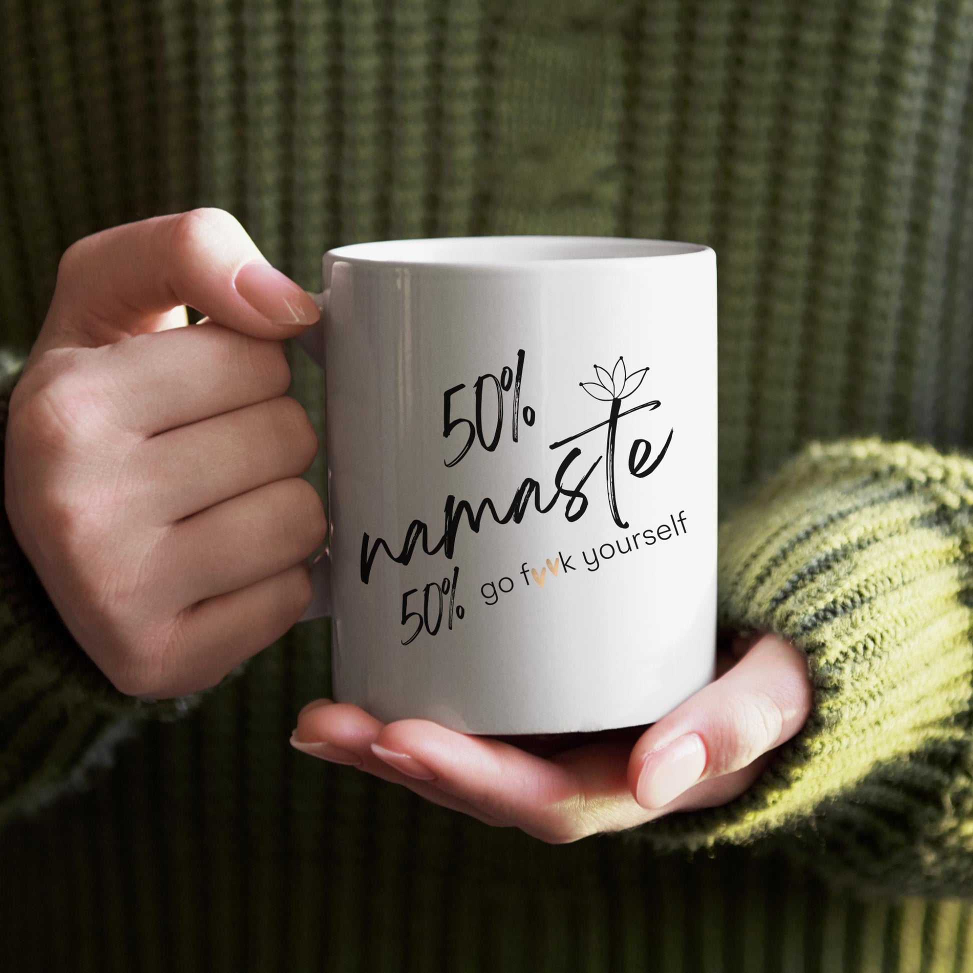 Funny Namaste Mug, Yoga Lover Gift, Sarcastic Coffee Cup, Meditation Quote Tea Mug, Zen Humor Gift, Namaste F**k Yourself Mug