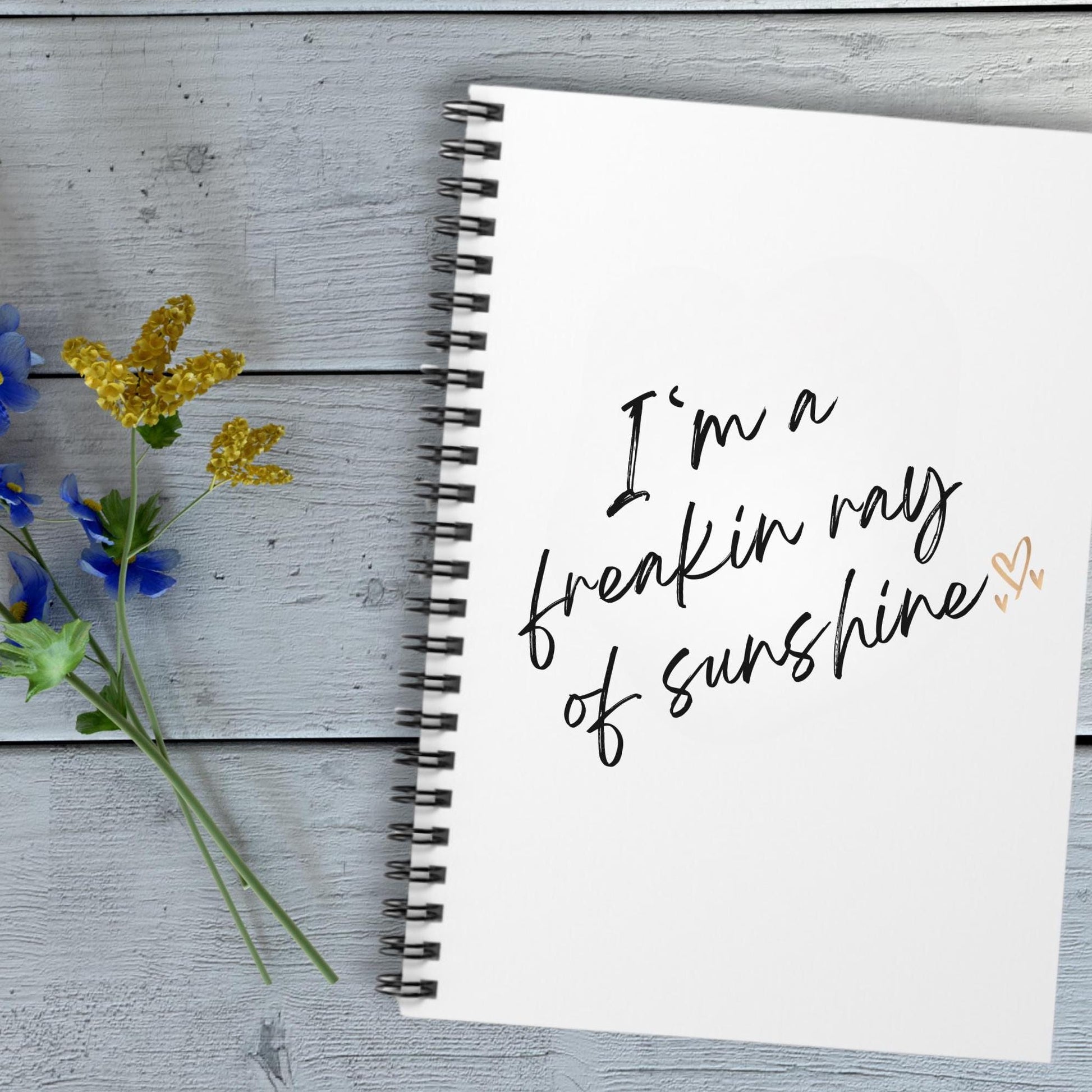 Freakin Ray of Sunshine Spiral Notebook - Ruled Line, Positive Vibes Journal, Inspirational Writing Pad, Happy Thoughts Notepad,Breakup Gift