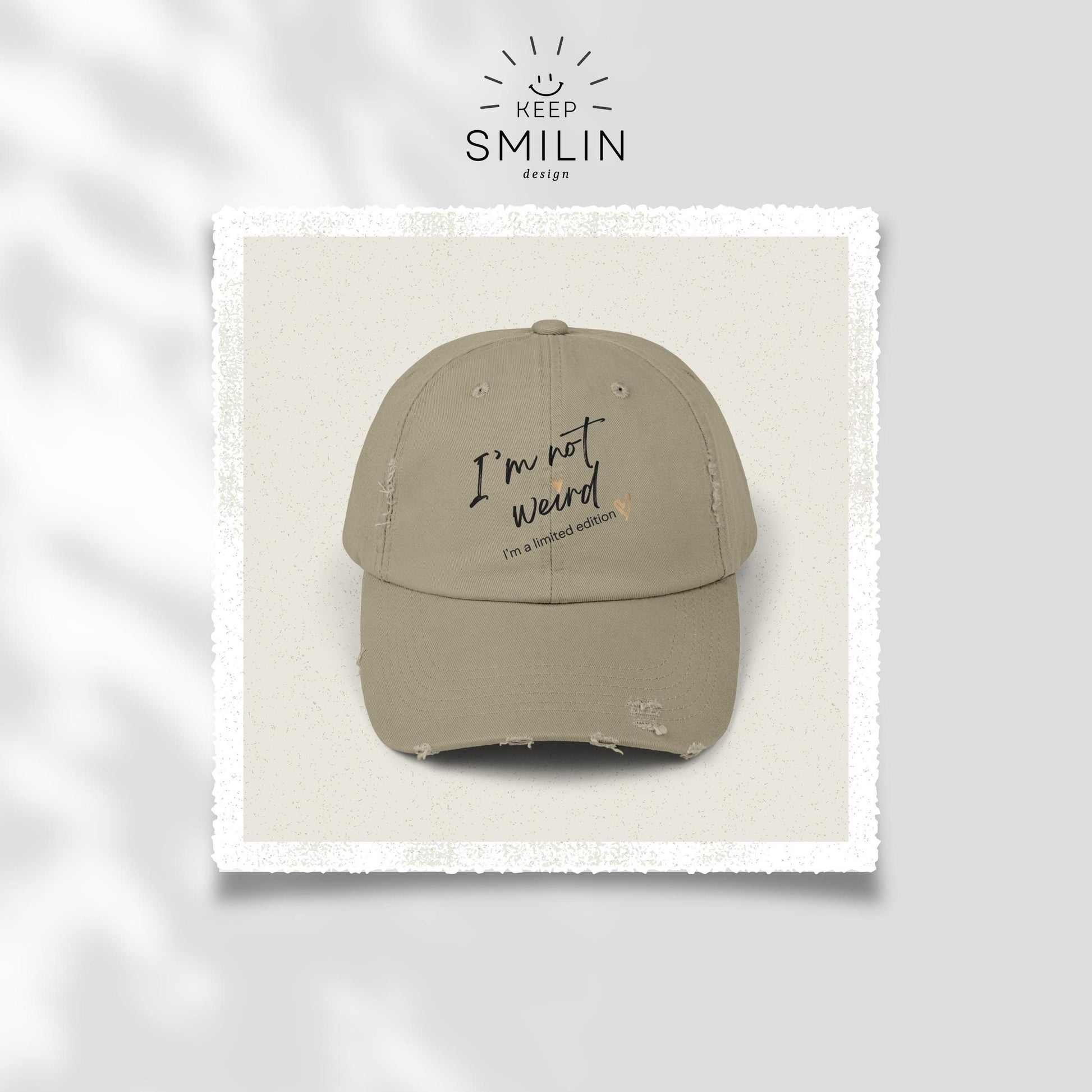 Embroidered Distressed Cap "I'm not Weird, I'm a limited Edition", Unique Baseball Hat Gift, Vintage Style Dad Hat, Funny Quote Cap, Unisex