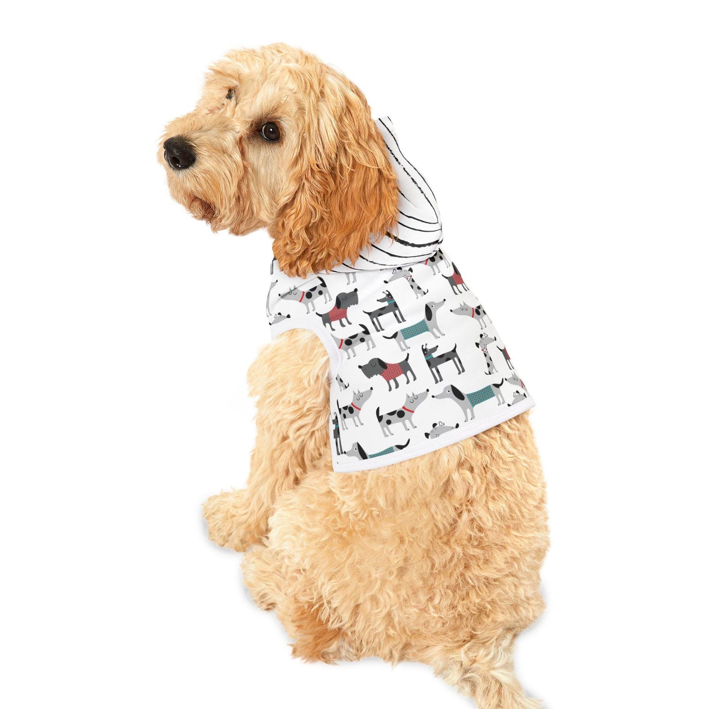 Dog Print Pet Hoodie, Cute Animal Lover Sweatshirt, Puppy Graphic Dog Lover Gift, Funny Dog Mom/Dad Hooded Sweatshirt, Pet Owner Apparel